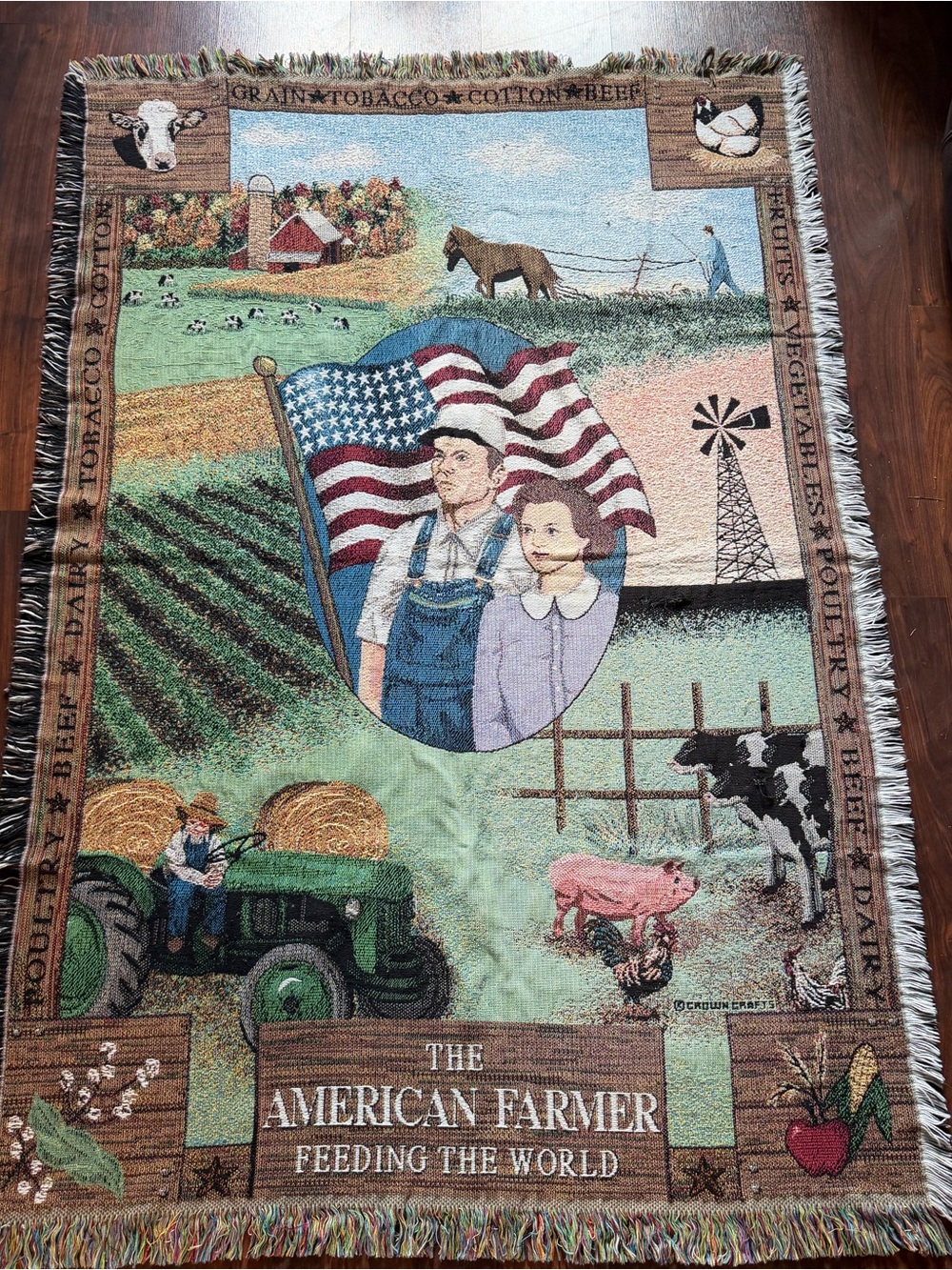 The American Farmer Patriotic Throw Decor